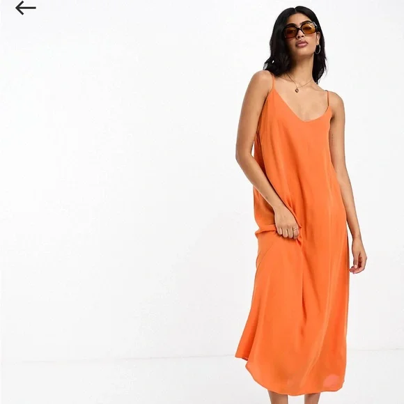 Y.A.S. | Dresses | Yas Strappy Maxi Dress Orange Color Size M Nwt | Poshmark